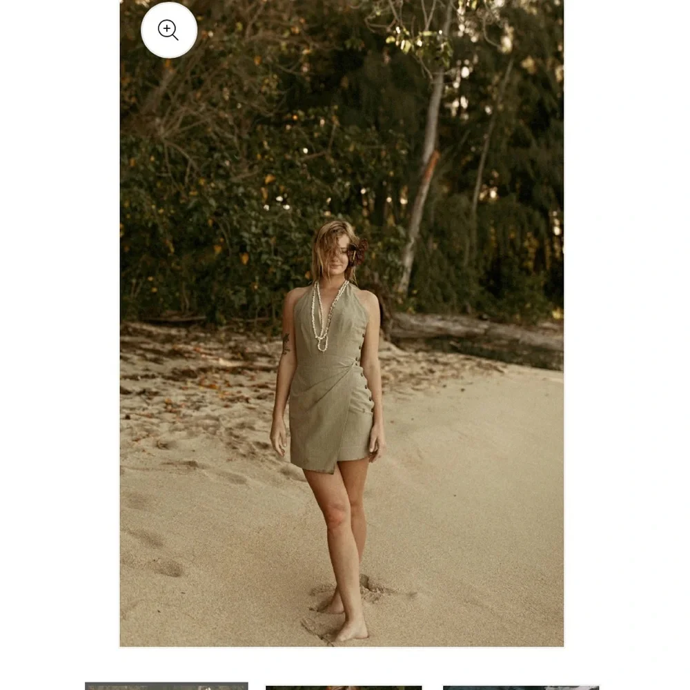 NWOT Wueste Kaili Linen Mini Dress Pinstripe - Picture 3 of 7